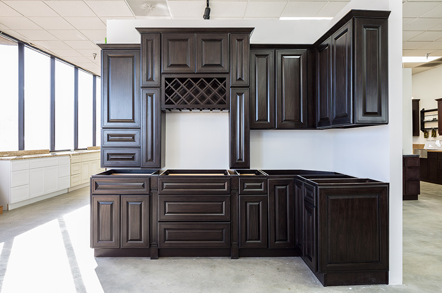 Mitered Charcoal Kitchen Cabinets | Summit Cabinets